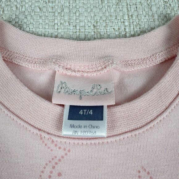 Pampolina Girls Top Size 4T Pink Long Sleeve Graphic Emboidered Sequin Shirt - Picture 10 of 15